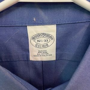 Blue Brooks Brothers long sleeved non iron dress shirt